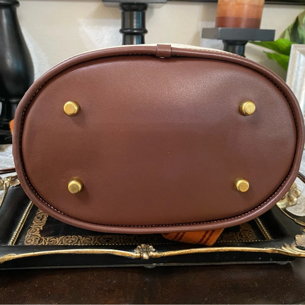 Coach Brown Canvas & Leather Field Bucket Bag with COACH badge, Medium - Picture 9 of 16